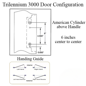 3070 Trilennium Multipoint Lock 6-8 Door Left - Choose Finish